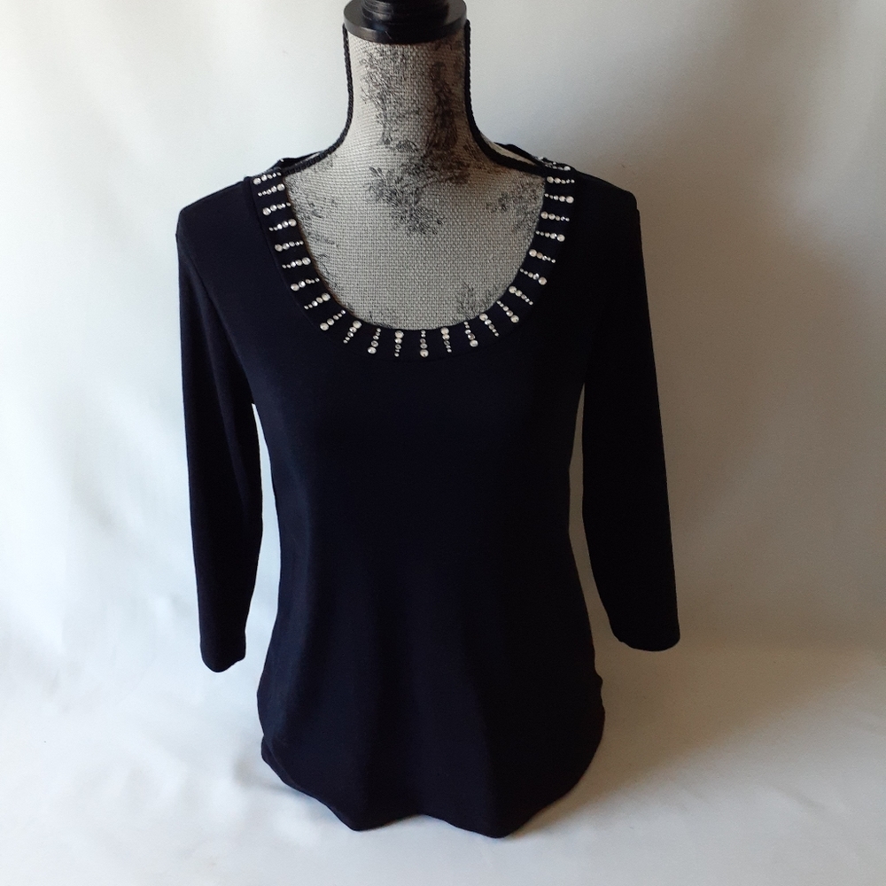 Style & Co. women's black long sleeve top size M.